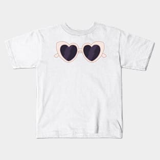 white heart shaped sunglasses aesthetic dollette coquette Kids T-Shirt